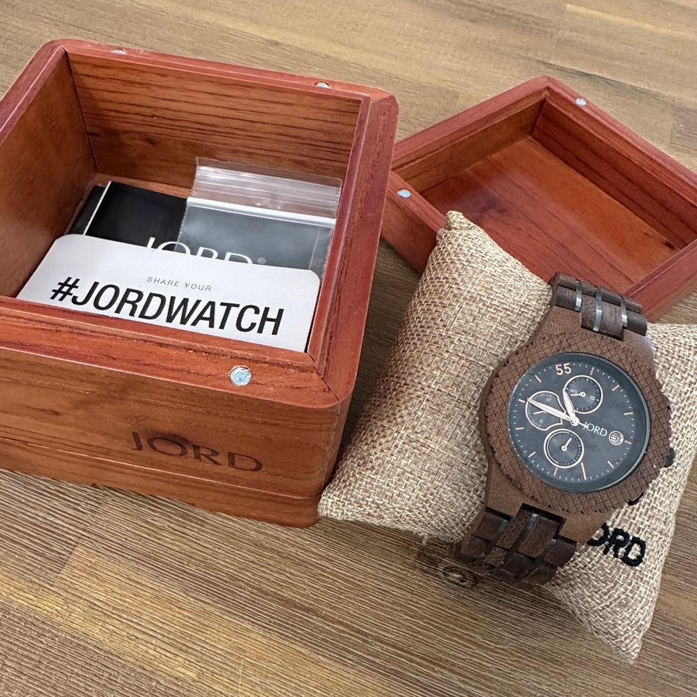 JORD Conway Series Men’s Wooden Watch with Black Dial